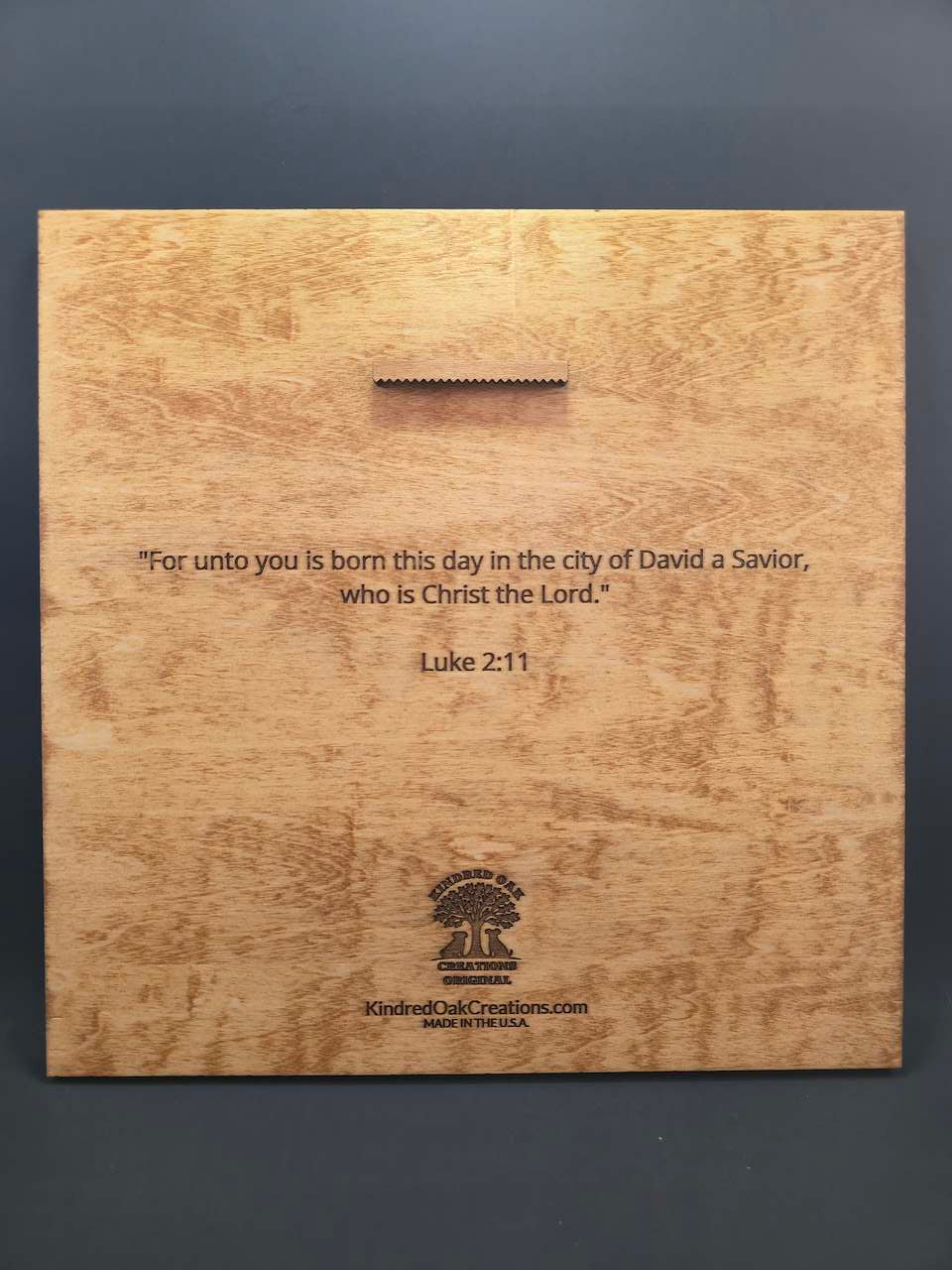 The Promised Child – 3D Christian Engraved Wood Wall Art – 11.25" x 11.25" Faith-Based Art – Kindred Oak Creations Original