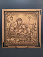 The Promised Child – 3D Christian Engraved Wood Wall Art – 11.25" x 11.25" Faith-Based Art – Kindred Oak Creations Original