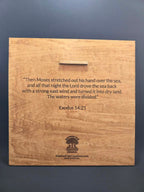 The Waters Divided – 3D Christian Engraved Wood Wall Art – 11.25" x 11.25" Faith-Based Art – Kindred Oak Creations Original