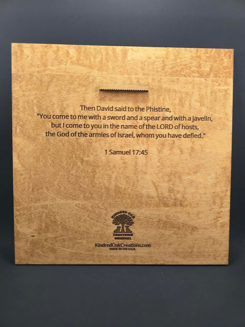 The Courage of Faith– 3D Christian Engraved Wood Wall Art – 11.25" x 11.25" Faith-Based Art – Kindred Oak Creations Original