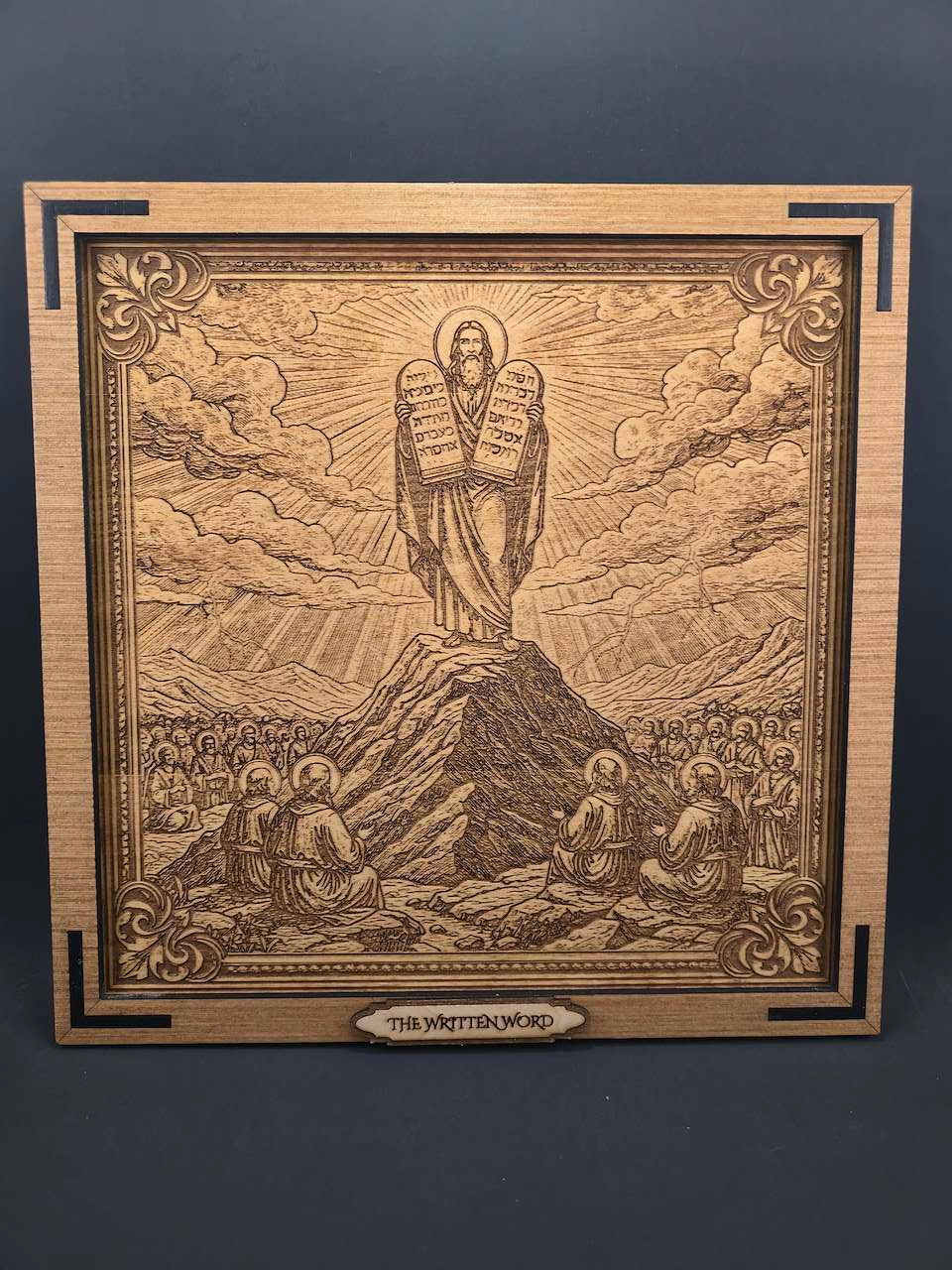 The Written Word – 3D Christian Engraved Wood Wall Art – 11.25" x 11.25" Faith-Based Art – Kindred Oak Creations Original