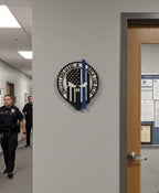 Honor Line – Back the Blue Police Skull Sign | Protect & Serve Law Enforcement Decor