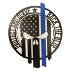 Honor Line – Back the Blue Police Skull Sign | Protect & Serve Law Enforcement Decor