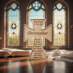 Personalized – Baptism Cross with Name & Date | Custom Christian Keepsake Gift