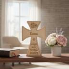 Personalized – Baptism Cross with Name & Date | Custom Christian Keepsake Gift