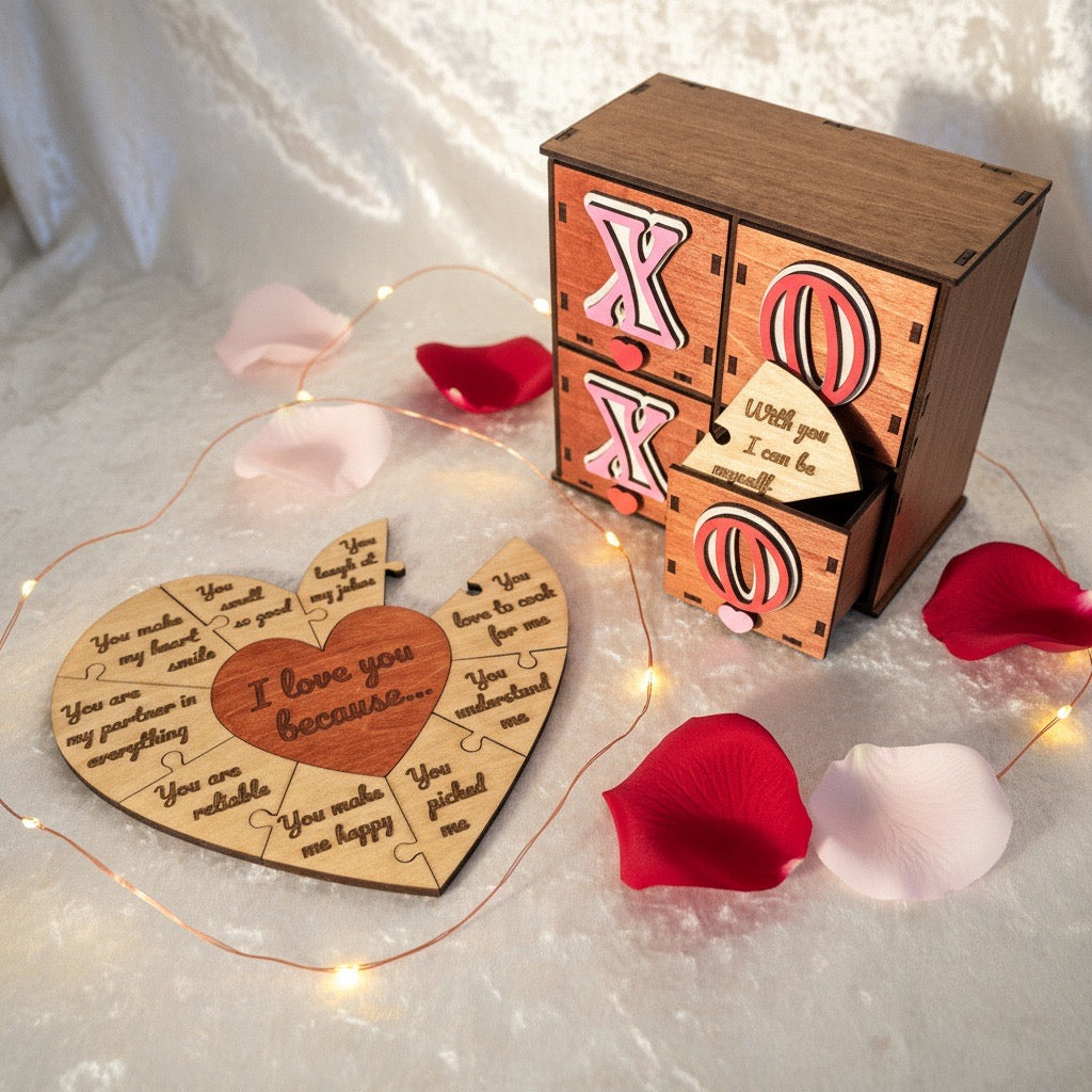 Valentine’s Day 4-Drawer Décor Box – Mix & Match Romantic Designs