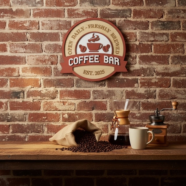 Personalized - Fresh Brew Café Sign – Custom Year