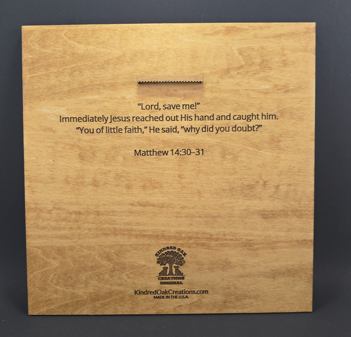 Faith Above The Storm – 3D Christian Engraved Wood Wall Art – 11.25" x 11.25" Faith-Based Art – Kindred Oak Creations Original