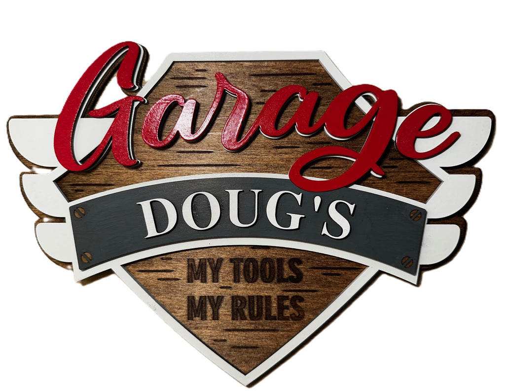 Personalized - My Tools My Rules Garage Sign