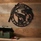 Gone Fishing Sign – 10" Round Fishing Wall Décor