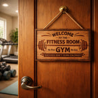 Welcome to the Fitness Room Gym Sign | Motivational Workout Room Wall Décor