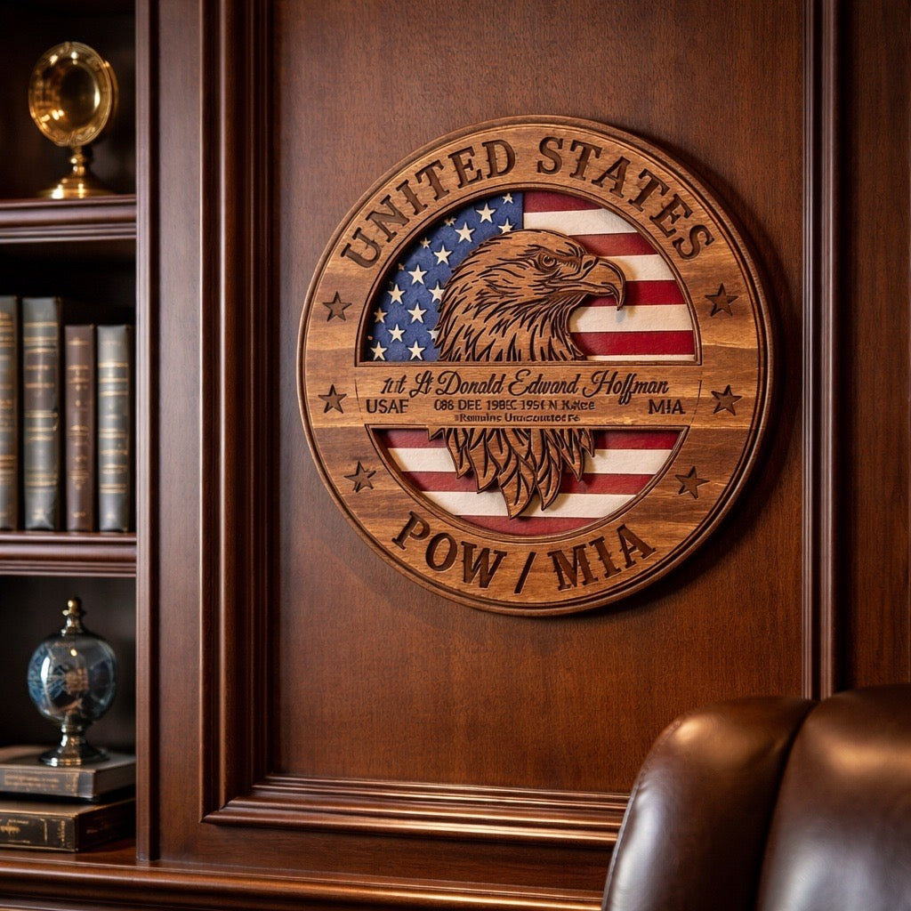 Personalized  - Eagle Head Military Honor Sign | Custom Military Wall Décor