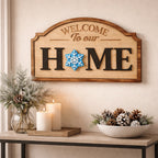 Welcome to Our Home Interchangeable Sign | Seasonal & Everyday Decor with Changeable Icons