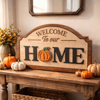 Welcome to Our Home Interchangeable Sign | Seasonal & Everyday Decor with Changeable Icons