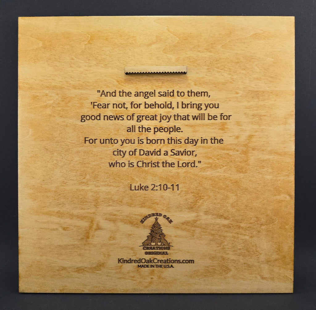 JOY TO THE WORLD – 3D Christian Engraved Wood Wall Art – 11.25" x 11.25" Faith-Based Art – Kindred Oak Creations Original