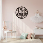 Personalized – Little Roots Ballet Name Sign | Round Nursery & Kids Room Wall Decor