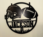 Personalized - Custom Name Sign with Football & Helmet