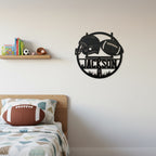 Personalized - Custom Name Sign with Football & Helmet
