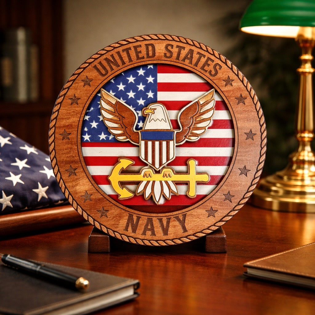 Honor Line – 3D Layered Navy Tribute Sign | Honoring Service & Sacrifice