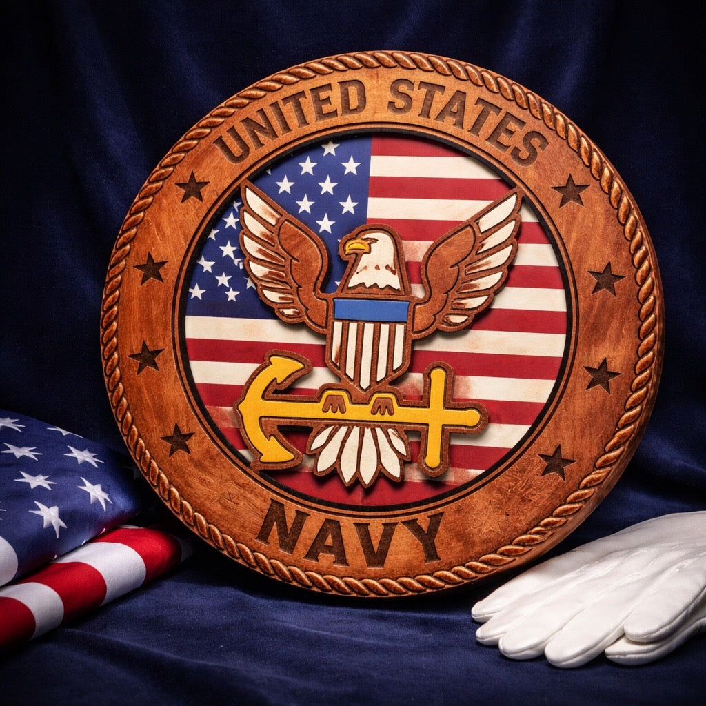 Honor Line – 3D Layered Navy Tribute Sign | Honoring Service & Sacrifice