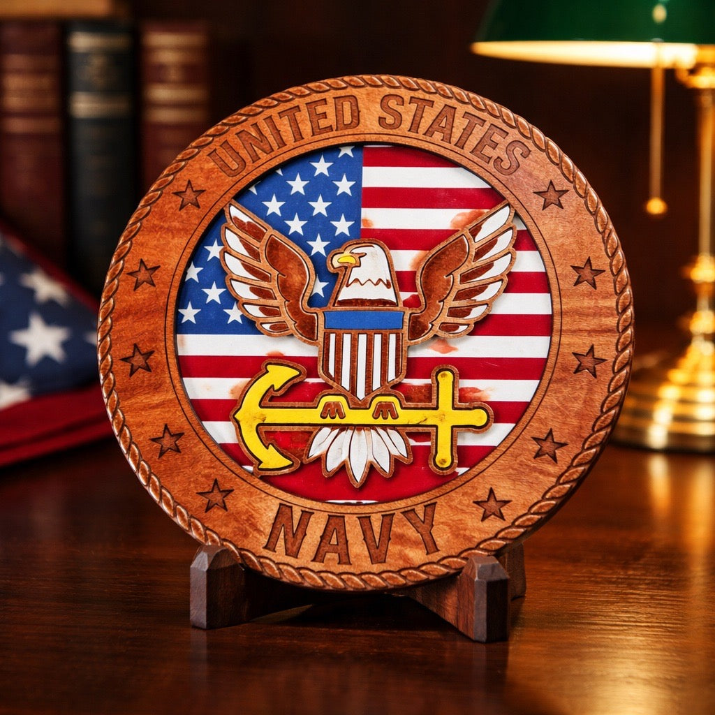 Honor Line – 3D Layered Navy Tribute Sign | Honoring Service & Sacrifice