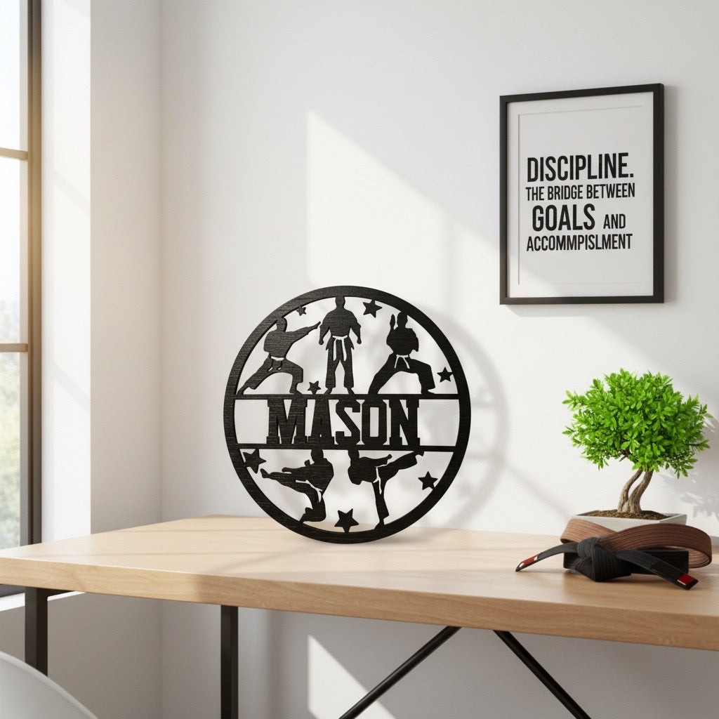 Personalized Karate Name Sign – Kids Room Wall Décor