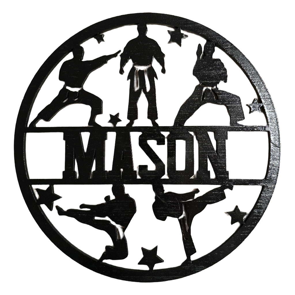 Personalized Karate Name Sign – Kids Room Wall Décor