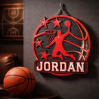 Personalized Basketball Name Sign – Custom 3D Sports Wall Decor for Kids | Little Roots Collection
