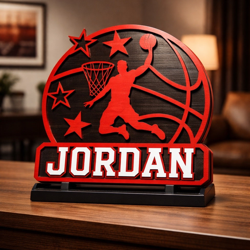 Personalized Basketball Name Sign – Custom 3D Sports Wall Decor for Kids | Little Roots Collection