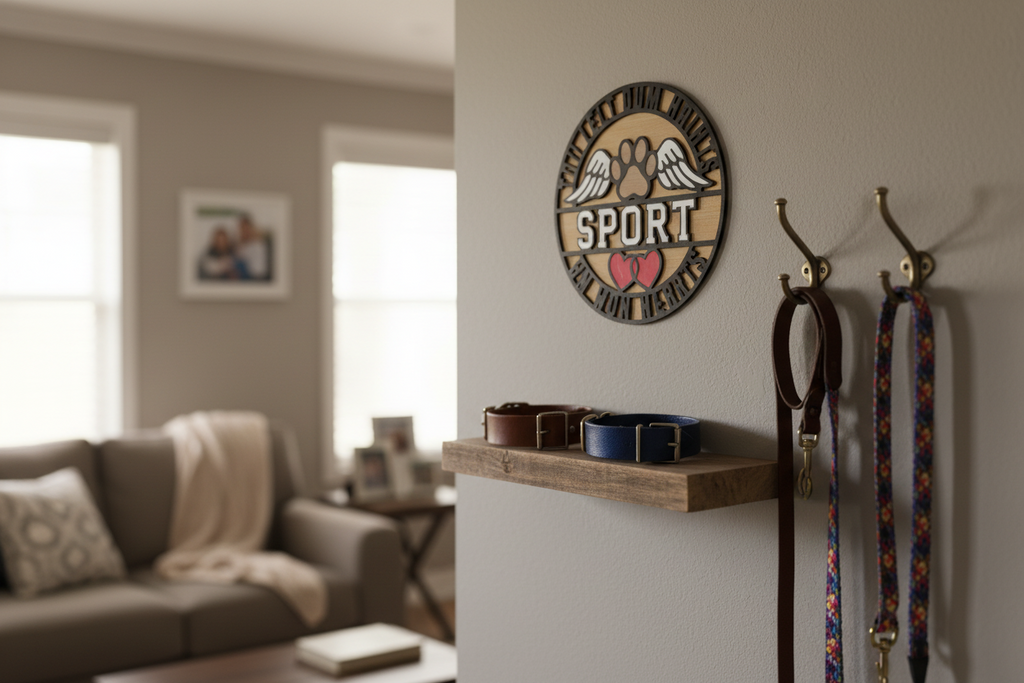 3D Dog Memorial Decor - | Loyal Line Personalized Pet Remembrance Sign | 11" Multi-Layer Wood