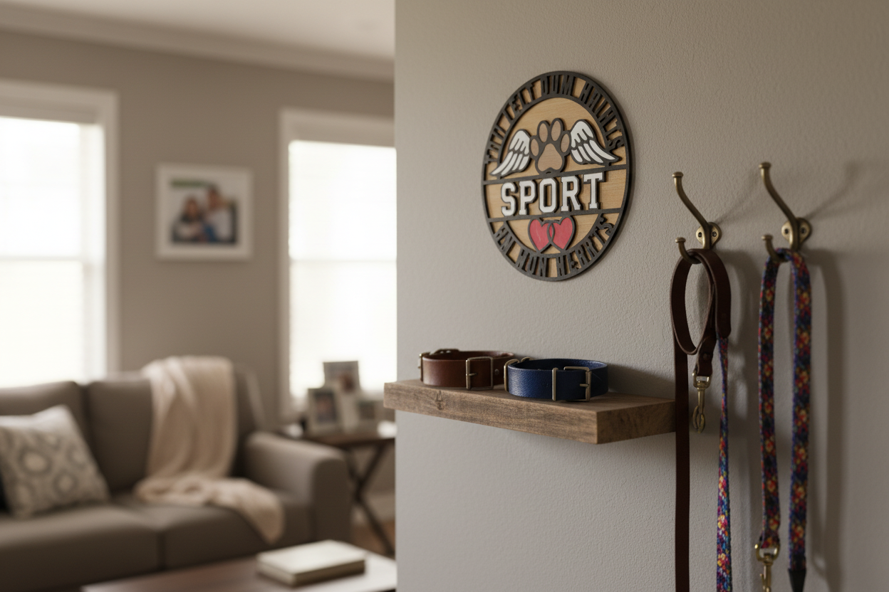 3D Dog Memorial Decor - | Loyal Line Personalized Pet Remembrance Sign | 11" Multi-Layer Wood