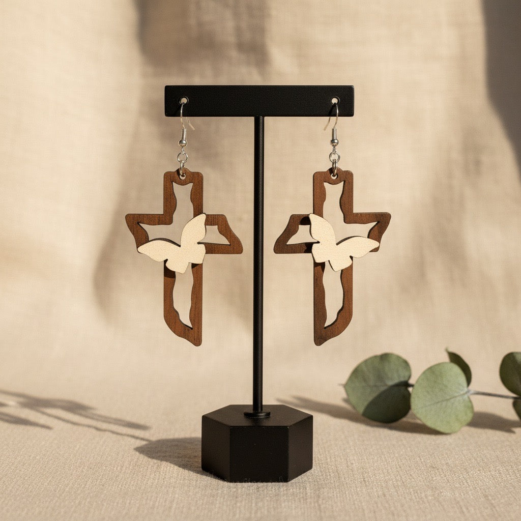 White Butterfly Cross