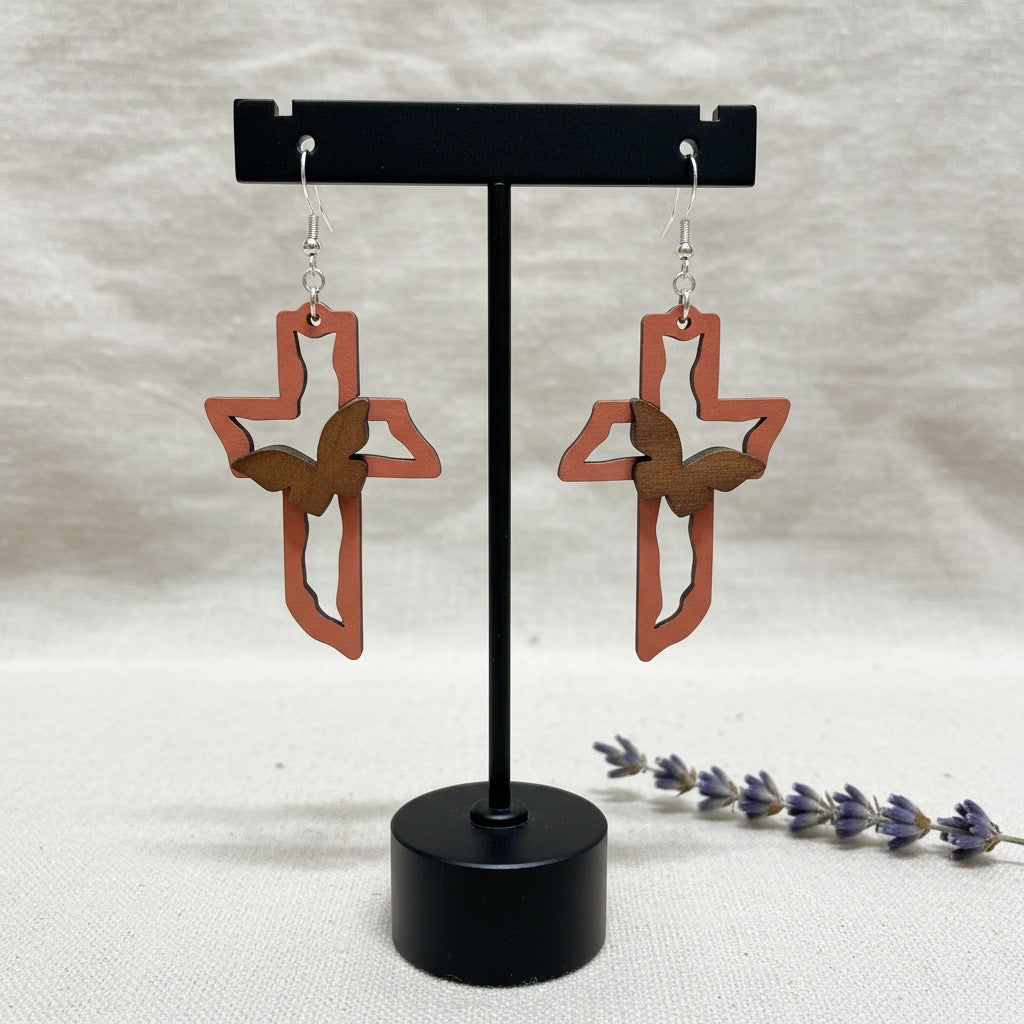 Wooden Butterfly Cross